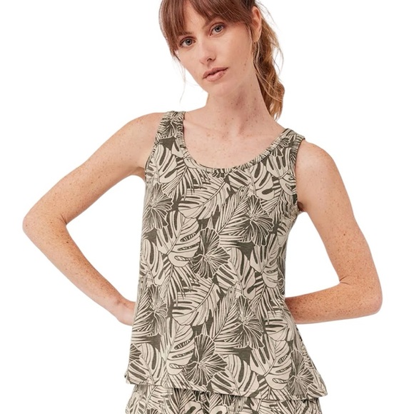 Pact Organic Cotton Grape Leaf Print Tank Top - Picture 1 of 11